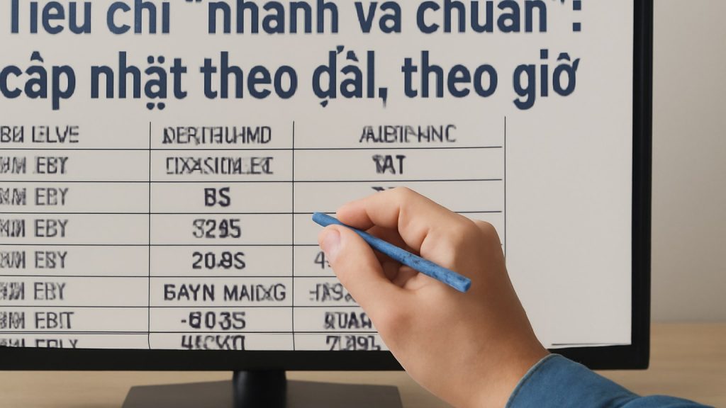 Tiêu chí “nhanh và chuẩn”: cập nhật theo đài, theo giờ Minh họa: Tiêu chí “nhanh và chuẩn”: cập nhật theo đài, theo giờ